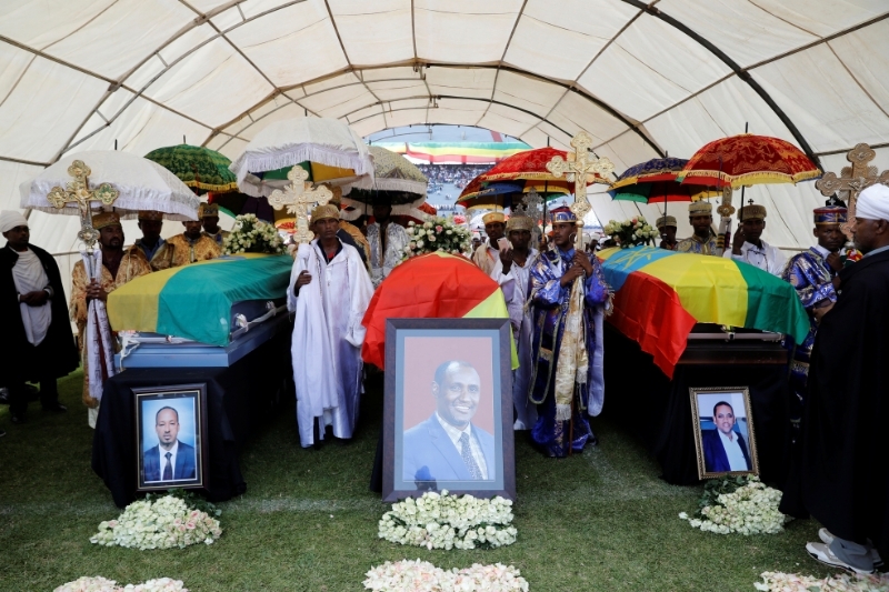 Funérailles du président de l'ANRS, Ambachew Mekonnen, à Bahar Dar, le 26 juin.