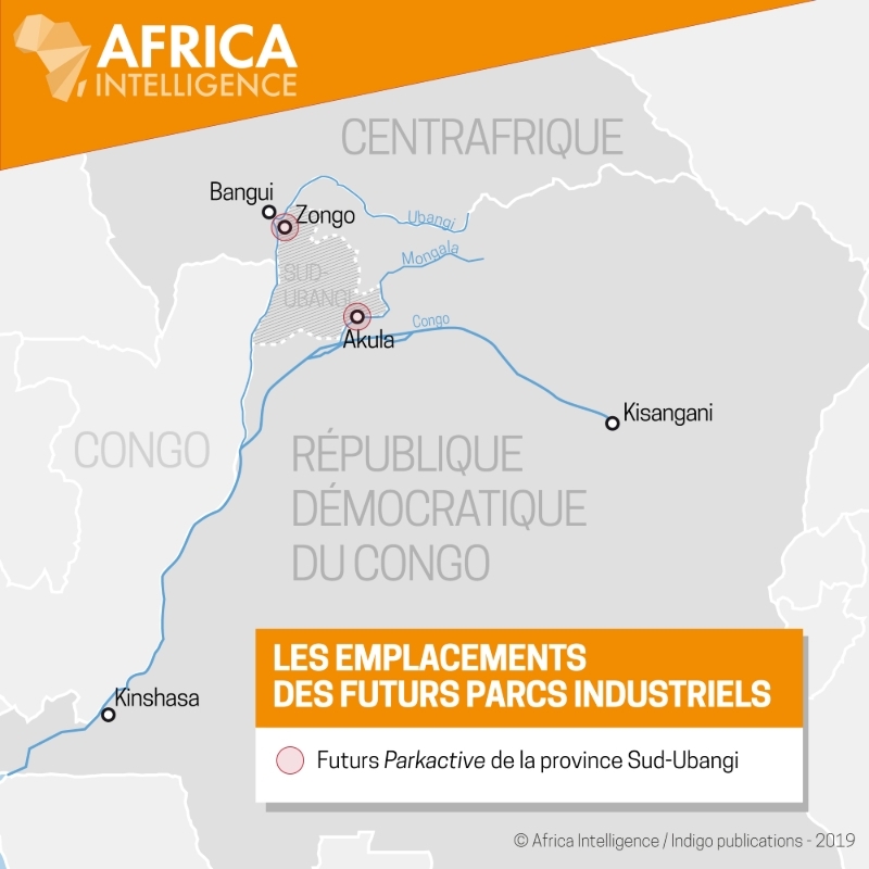 Les futurs parcs industriels de la province Sud-Ubangi.