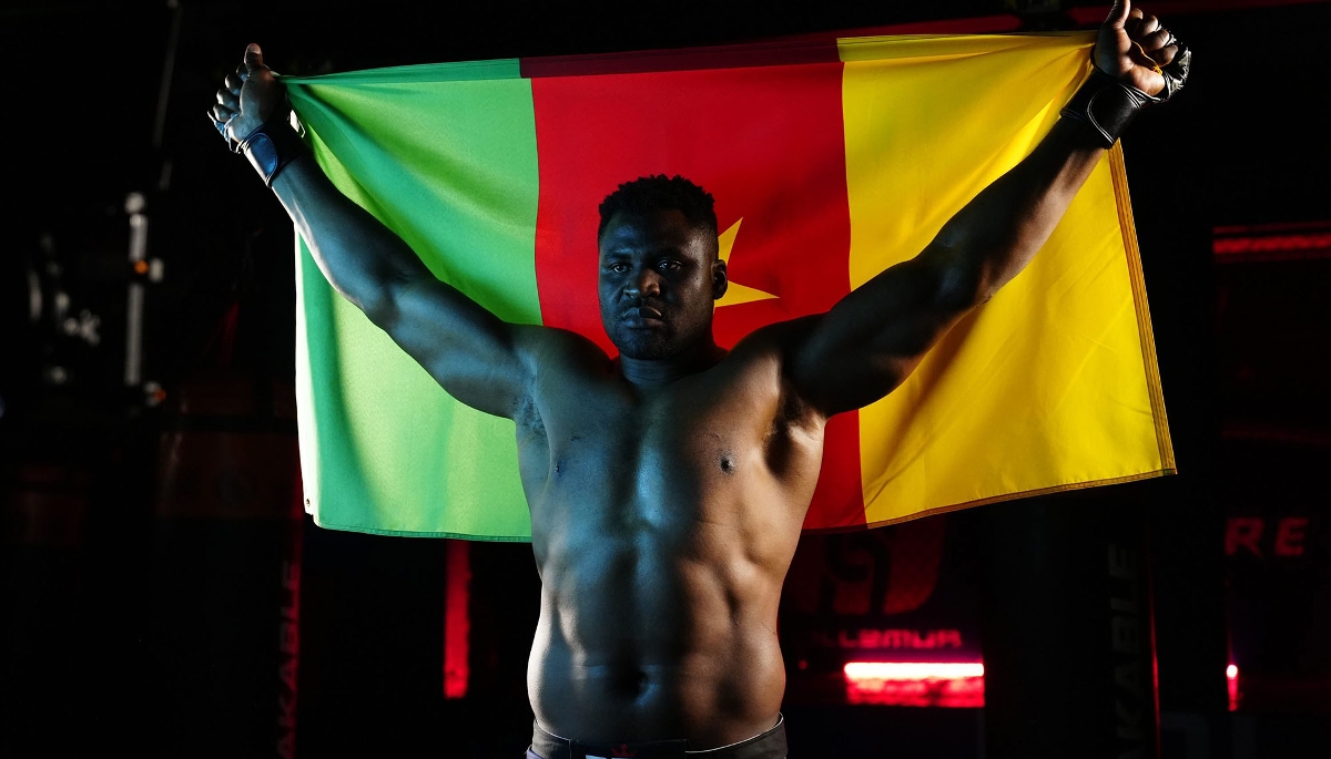 Francis Ngannou, lors d'un entraînement, le 16 mai 2023, à Los Angeles, Californie.