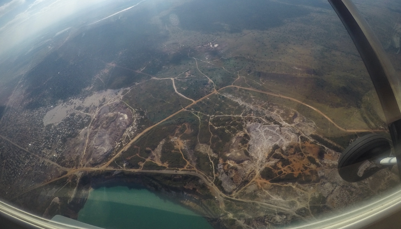 Vue aérienne de la mine de cobalt de Mutoshi, à Kolwezi, en RDC, en avril 2018.