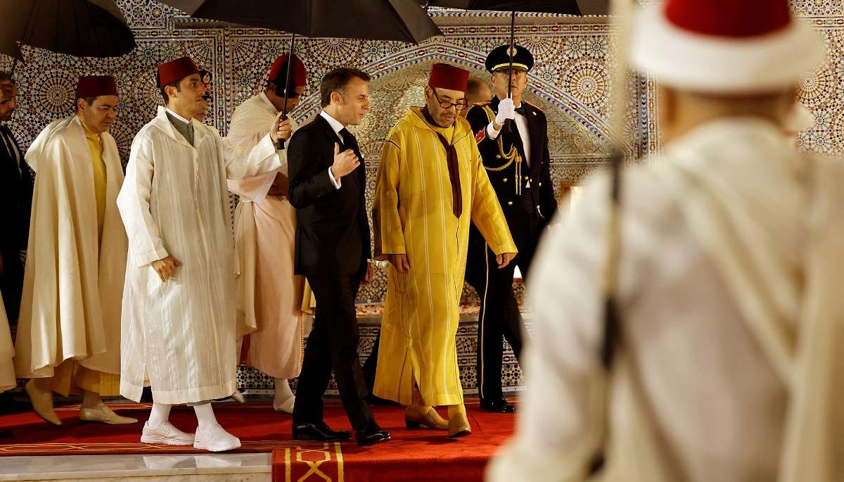 La président français, Emmanuel Macron, et le roi du Maroc, Mohammed VI, à Rabat, le 29 octobre 2024.