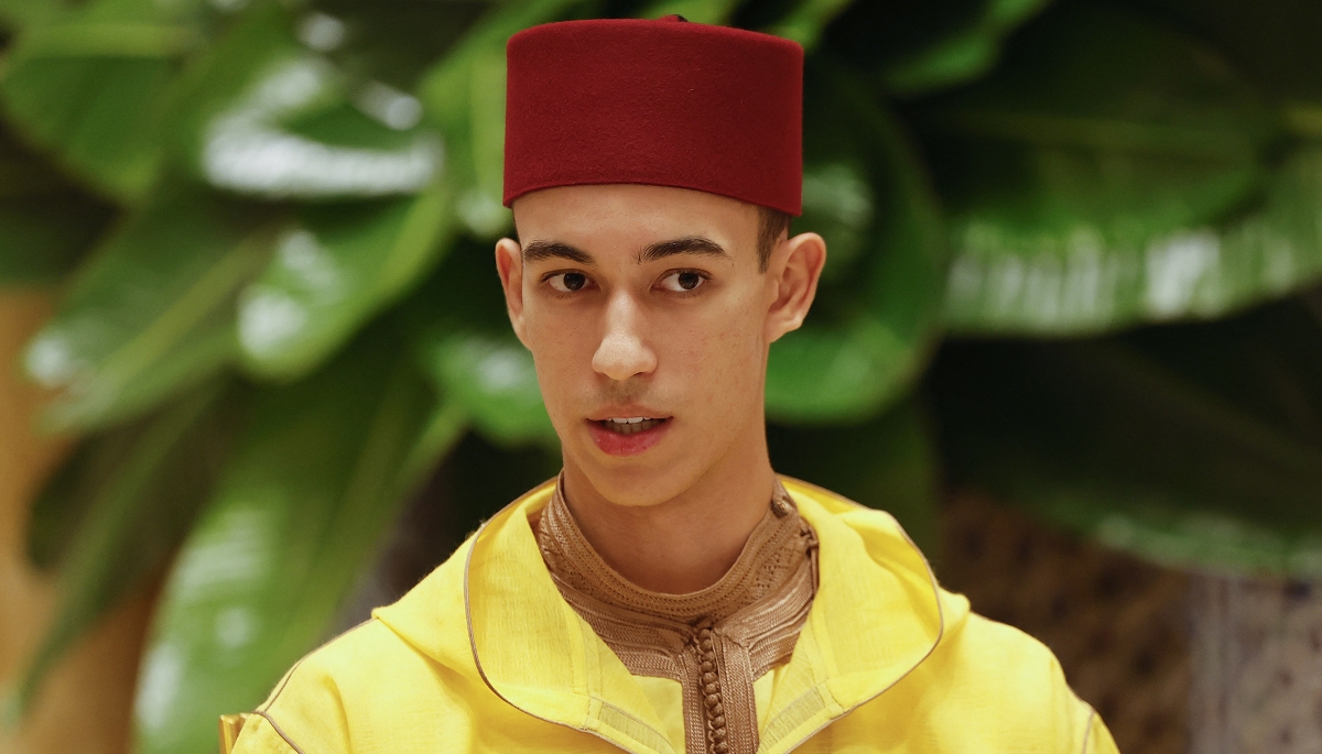 Le fils unique de Mohammed VI, Moulay Hassan, lors d'un diner officiel au Palais royal de Rabat, le 29 octobre 2024.