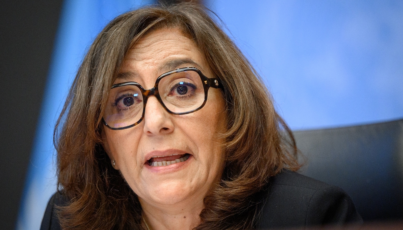L'avocate suisso-jordano-palestinienne Mona Rishmawi en 2021 à l'ONU.