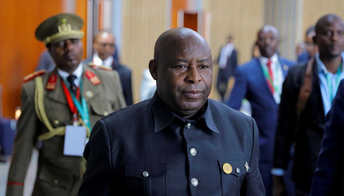 Le président du Burundi, Évariste Ndayishimiye, à Addis-Abeba, en février 2025. 