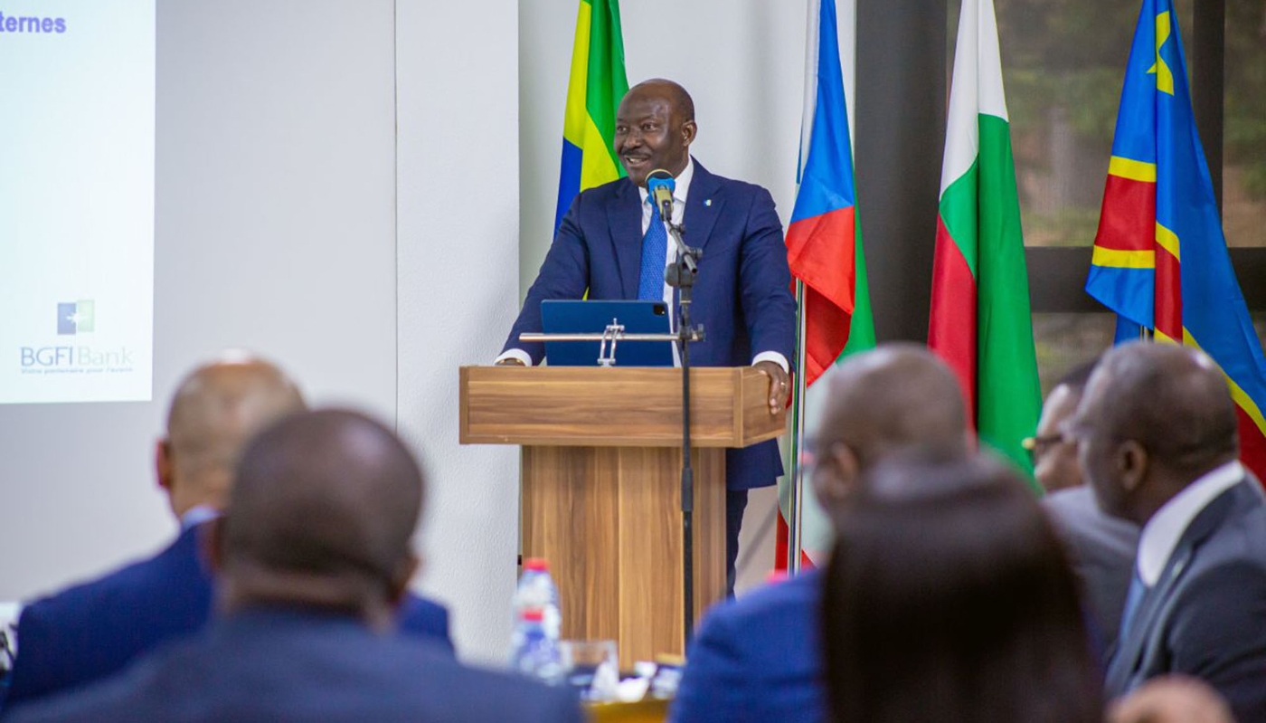 Henri-Claude Oyima, lors du lancement de la Conférence des cadres dirigeants, en 2024, à Douala, au Cameroun.