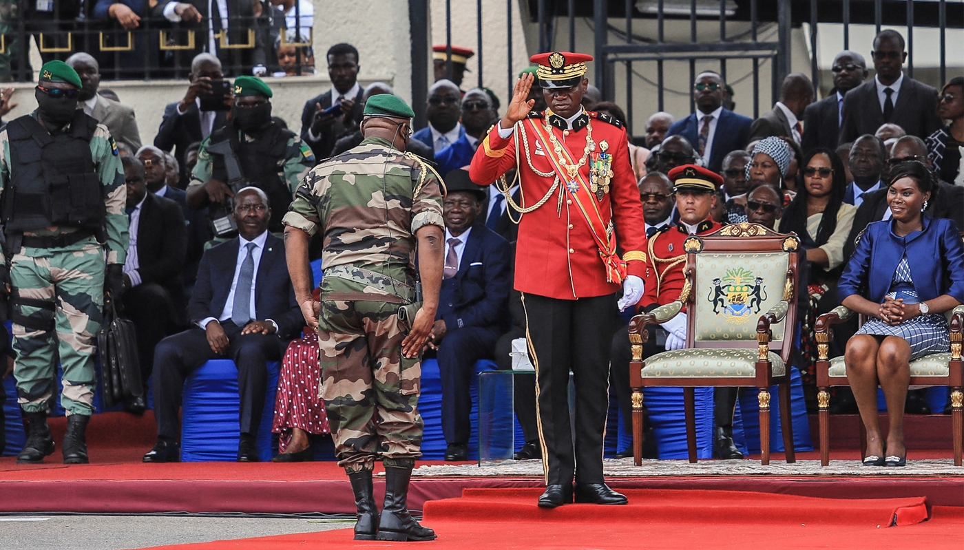 Le président gabonais, Brice Clotaire Oligui Nguema, à Libreville, en septembre 2023.