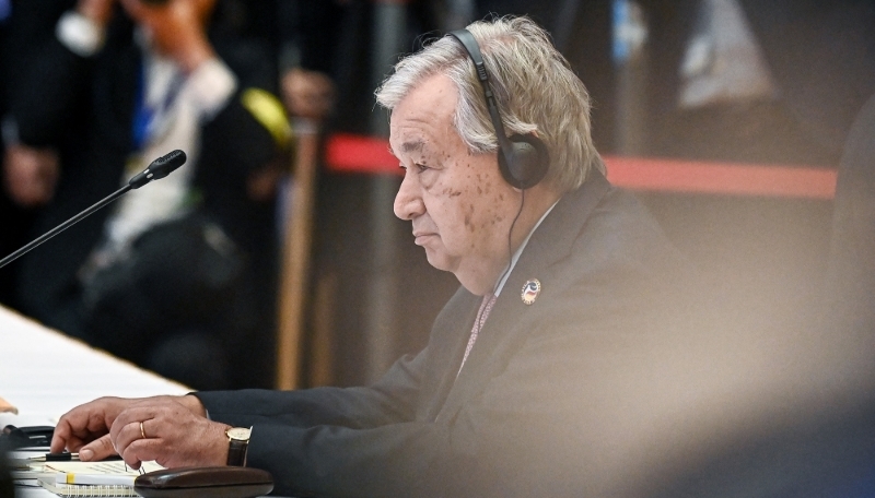 António Guterres au sommet de l'Association des nations de l'Asie du Sud-Est, à Vientiane, au Laos, le 11 octobre 2024.