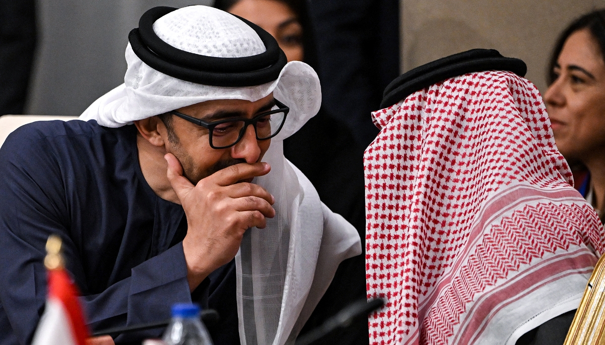 Le ministre émirien des affaires étrangères, Abdullah bin Zayed Al Nahyan, à Aqaba, en Jordanie, le 14 décembre 2024.