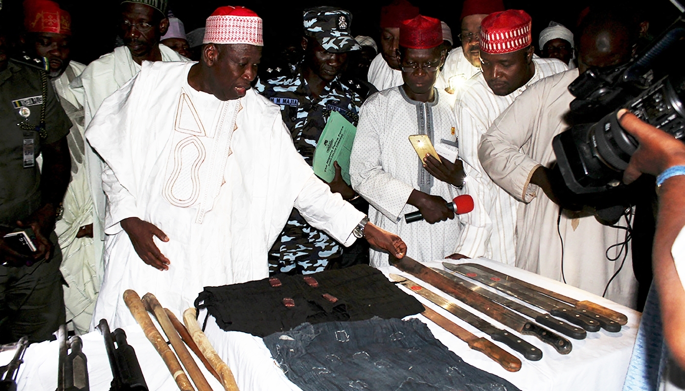 L'ex-gouverneur de l'État de Kano Abdullahi Umar Ganduje à Dajin Gomo, au Nigeria, en novembre 2015.