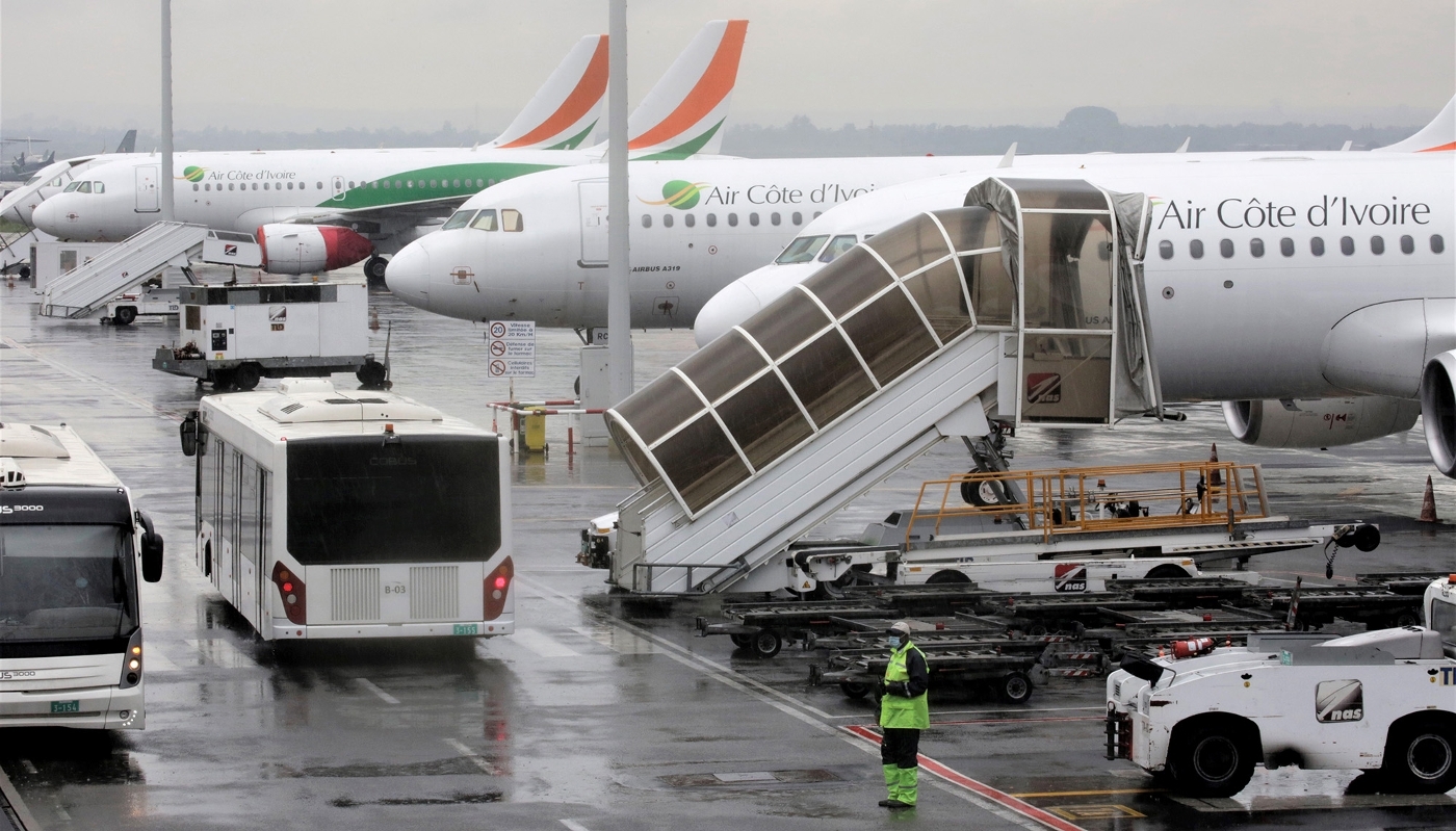 Aéroport international Félix-Houphouët-Boigny, à Abidjan, en Côte d'Ivoire, le 26 juin 2020.