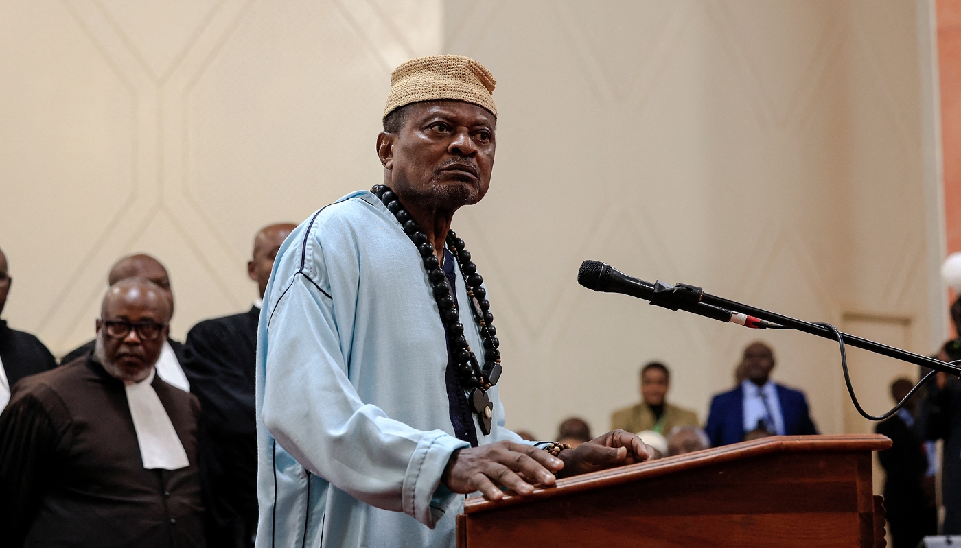 Anicet Ekane, le président du Mouvement africain pour la nouvelle indépendance et la démocratie, à Yaoundé, le 4 août 2025.