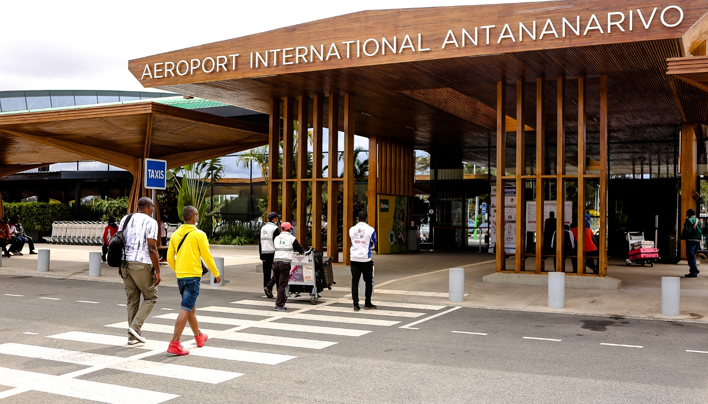 L'entrée de l'aéroport international d'Ivato, près d'Antananarivo, en juin 2022.