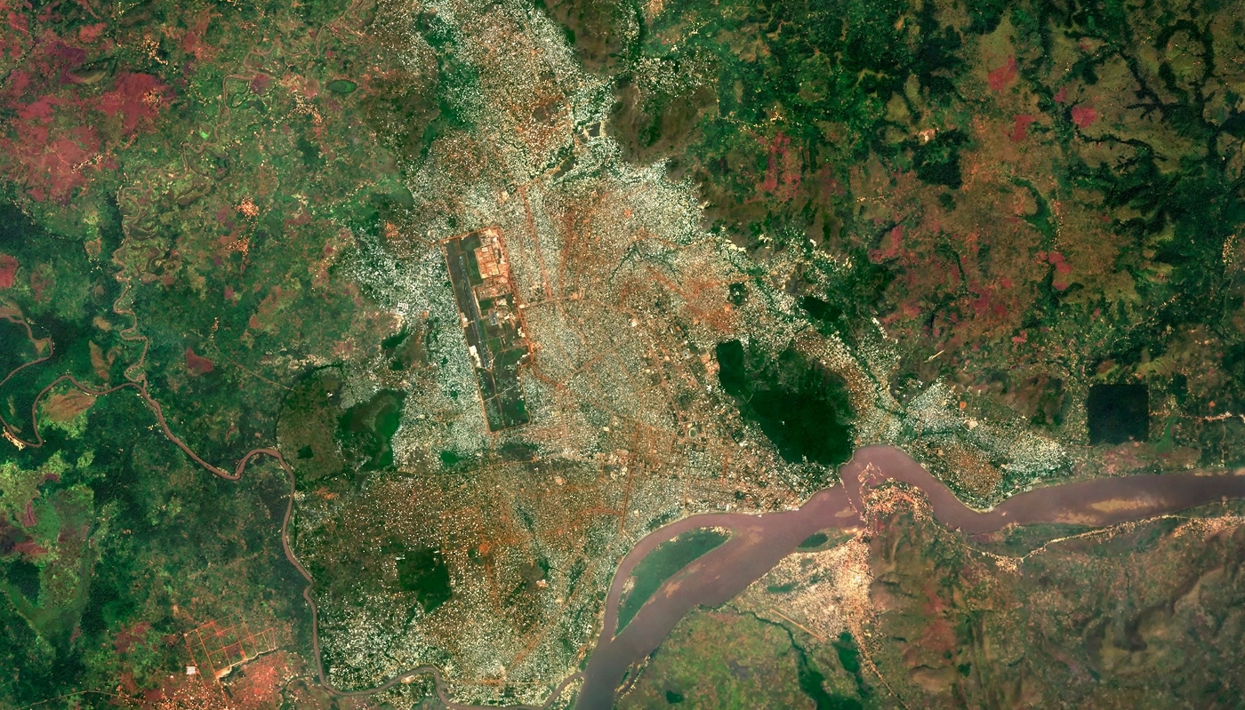 Une image satellite de Bangui, prise en janvier 2020.