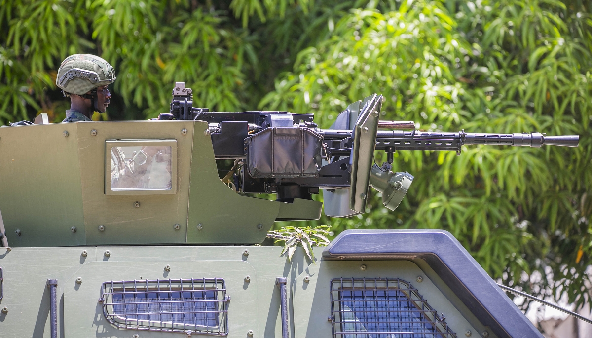Un militaire rwandais à Palma, dans la province de Cabo Delgado, au Mozambique, en décembre 2023.


