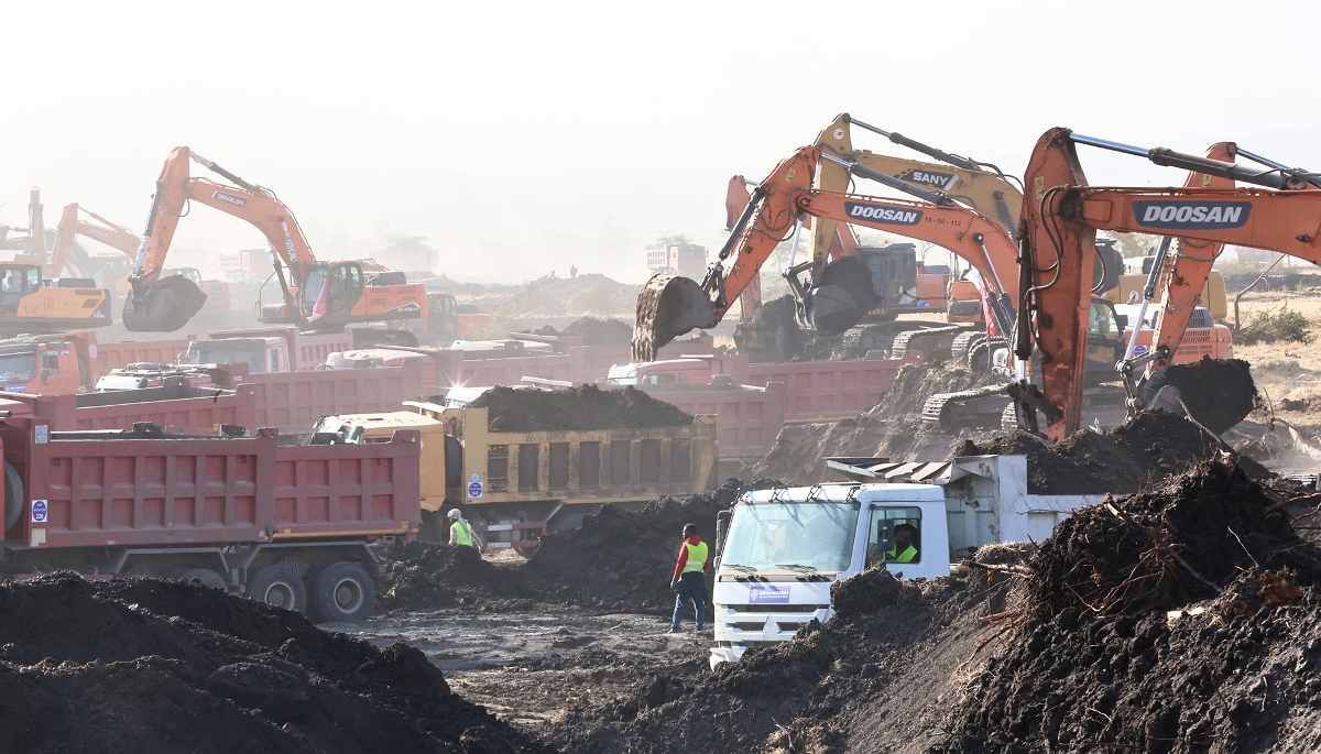 Le chantier du futur aéroport international d'Addis-Abeba Bishoftu, le 15 février 2026.