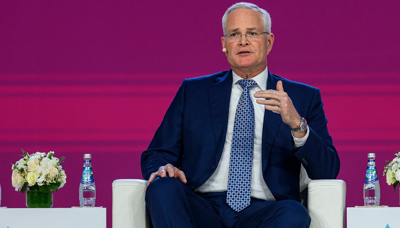 Le PDG d'ExxonMobil Darren Woods à Doha, le 2 février 2026.