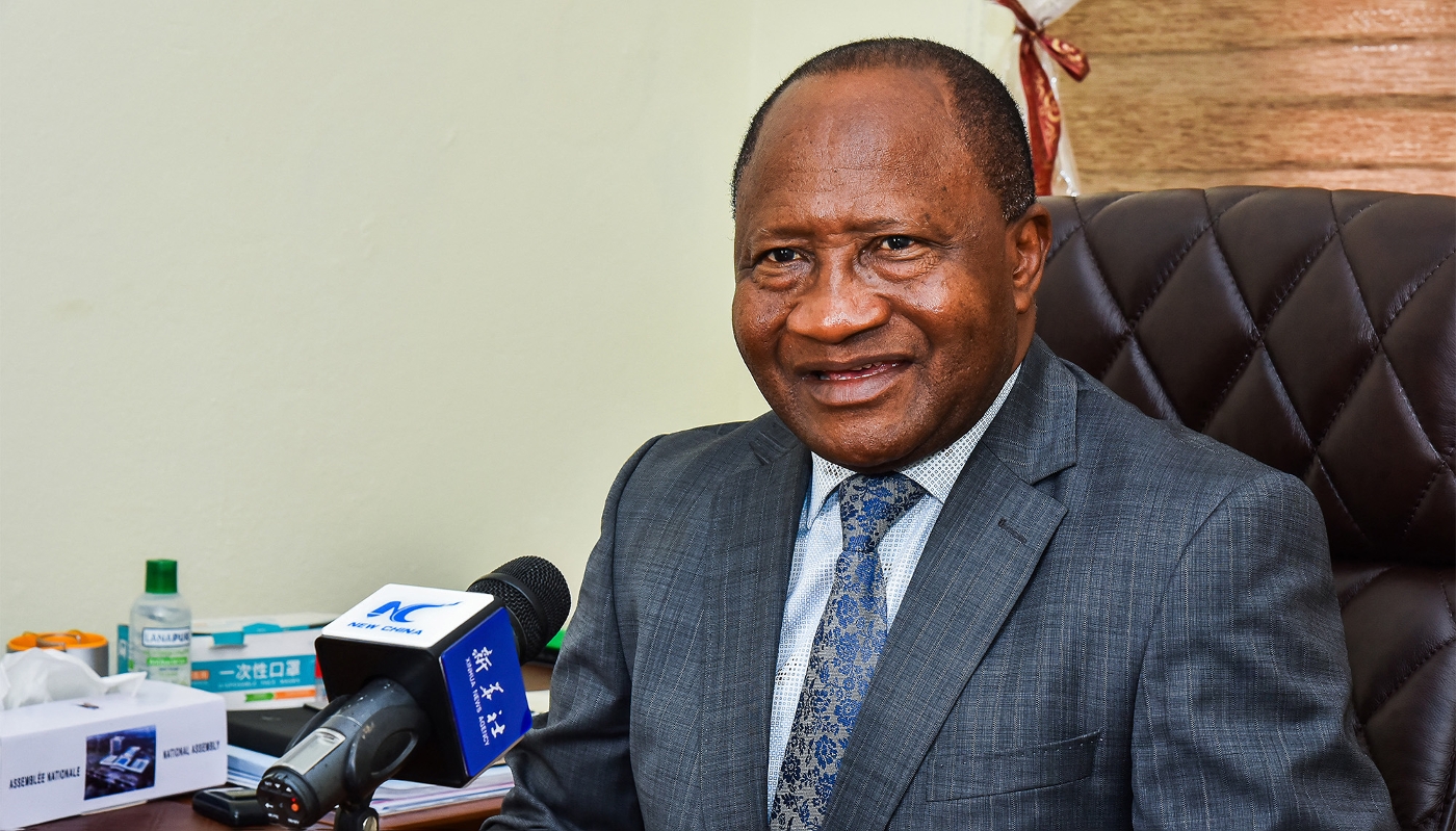 Le nouveau président de l'Assemblée nationale, Théodore Datouo, à Yaoundé, en 2022.