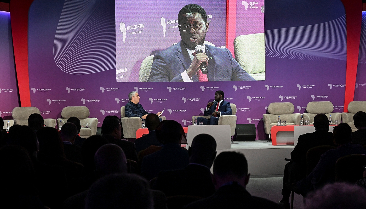 Le président sénégalais, Bassirou Diomaye Faye, à Abidjan, le 12 mai 2025.