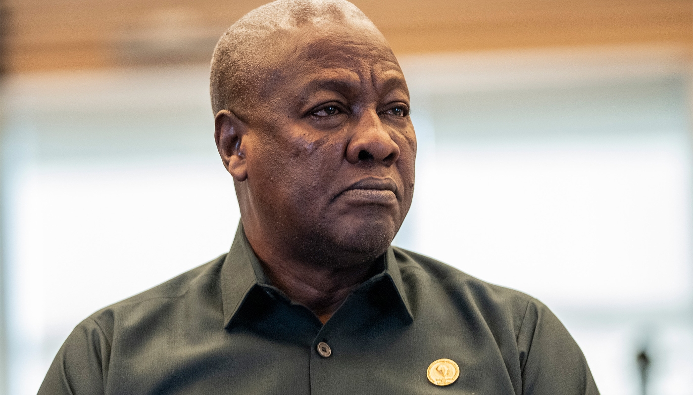 Le président ghanéen, John Dramani Mahama, à Addis-Abeba, le 16 février 2025.