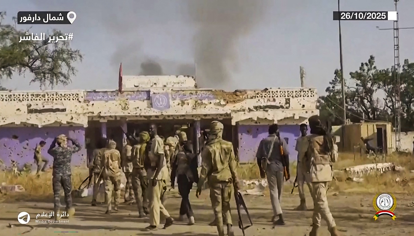 Capture d'écran d'une vidéo diffusée par les Rapid Support Forces, lors de la prise d'El Fasher, au Soudan, le 26 octobre 2025.