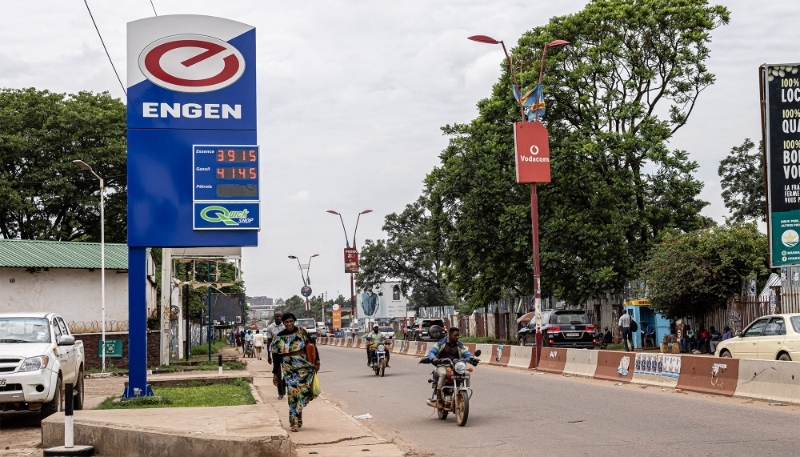 Une station-service Engen à Lubumbashi le 22 décembre 2023.