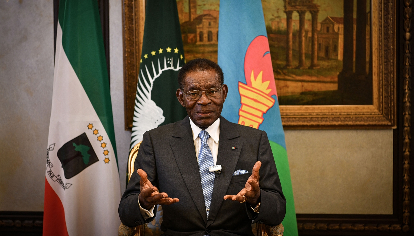 Le président de la Guinée équatoriale, Teodoro Obiang Nguema Mbasogo, à Malabo, en 2024.