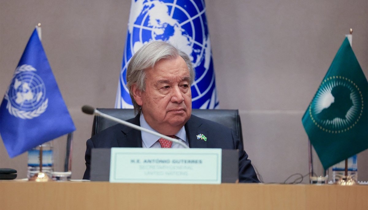 Le secrétaire général des Nations unies, António Guterres, à Addis-Abeba, le 13 mai 2026.