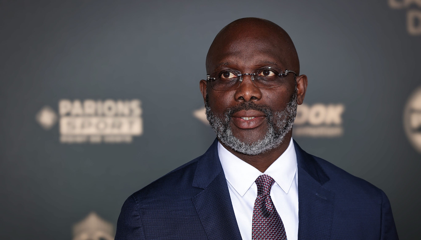 George Weah lors de la cérémonie du Ballon d'or, le 28 octobre 2024, à Paris.
