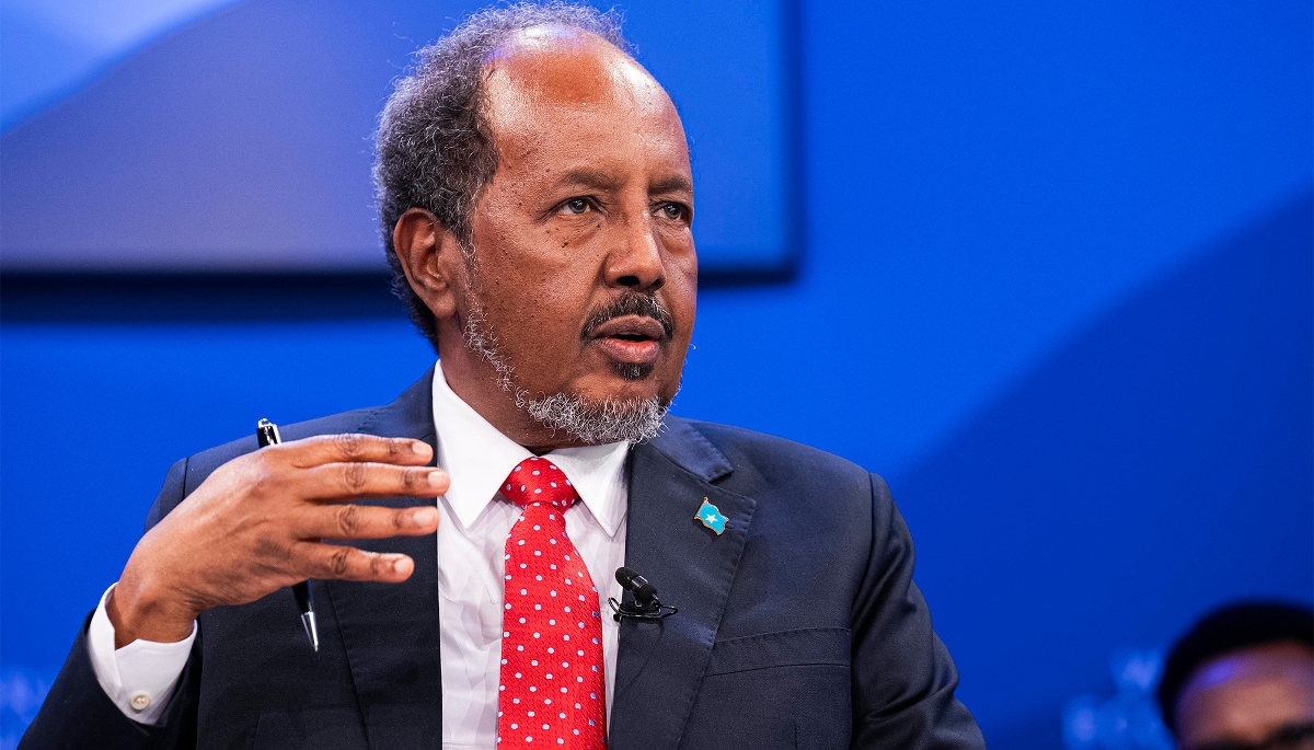 Le président somalien, Hassan Sheikh Mohamoud, à Davos (Suisse), le 22 janvier 2025.
