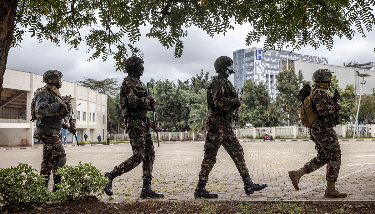 Des soldats des Kenya Defence Forces à Nairobi, en juin 2024. 