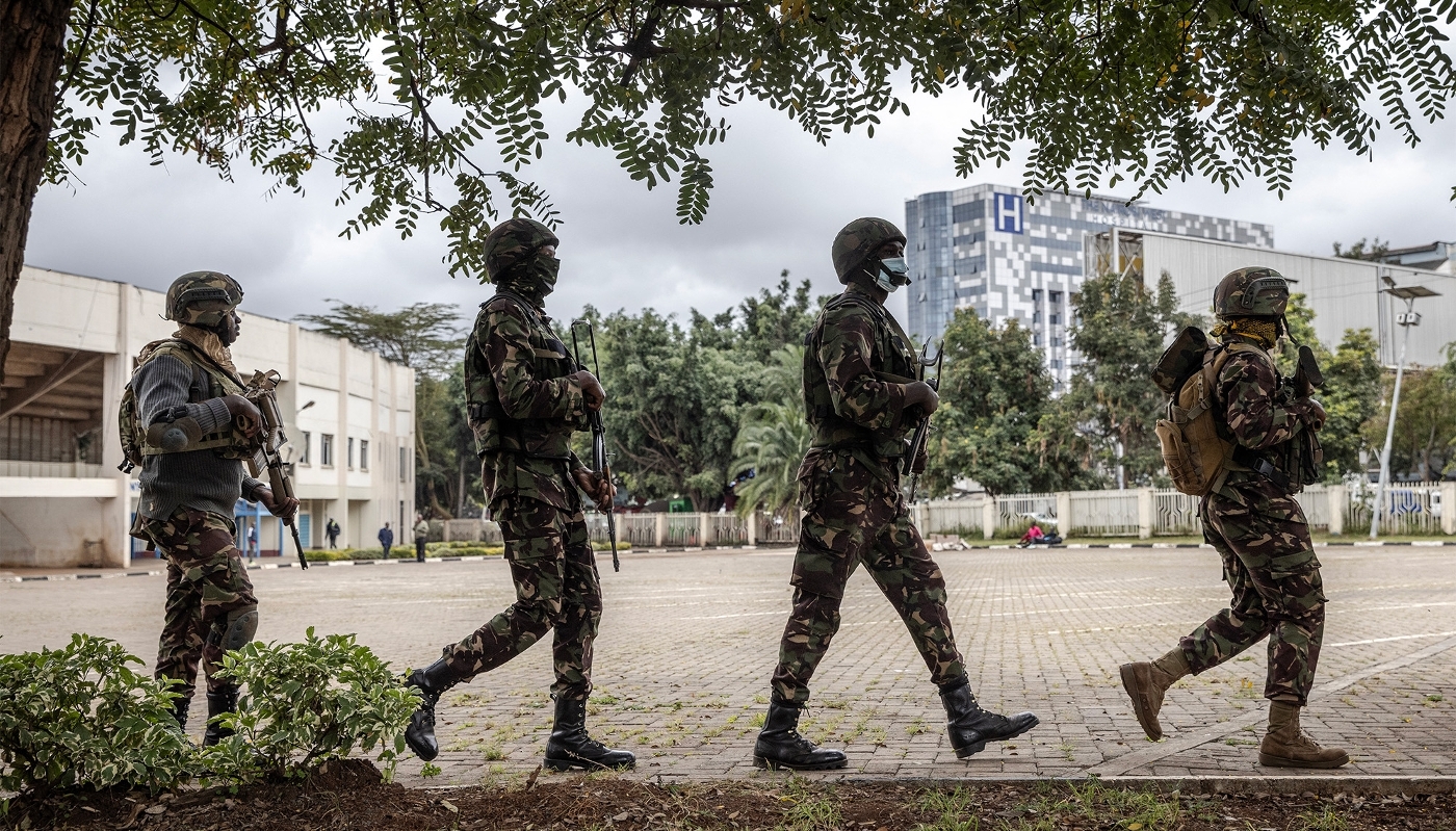 Des soldats des Kenya Defence Forces à Nairobi, en juin 2024.
