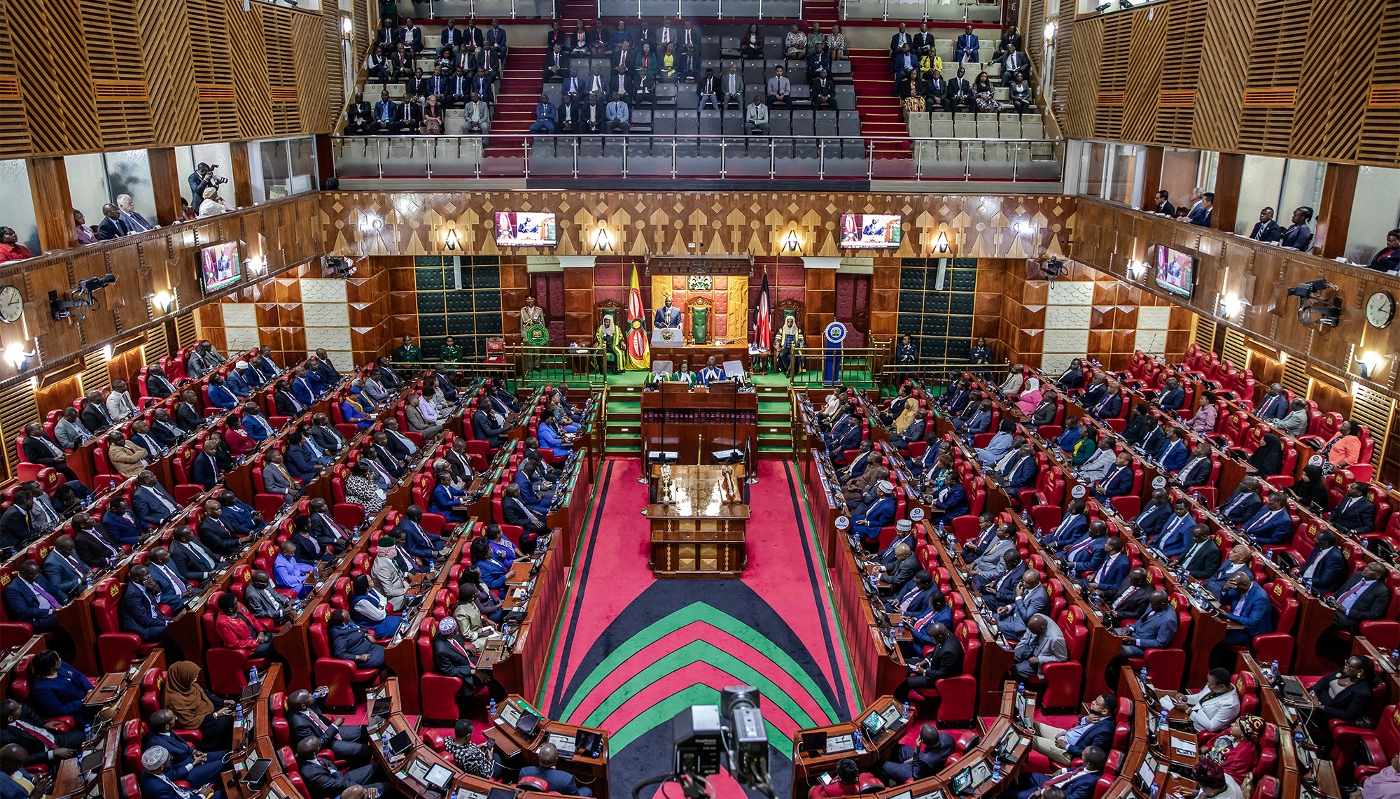 Les parlementaires kényans lors du discours sur l'Etat de la Nation du président William Ruto, à Nairobi, le 9 novembre 2023.