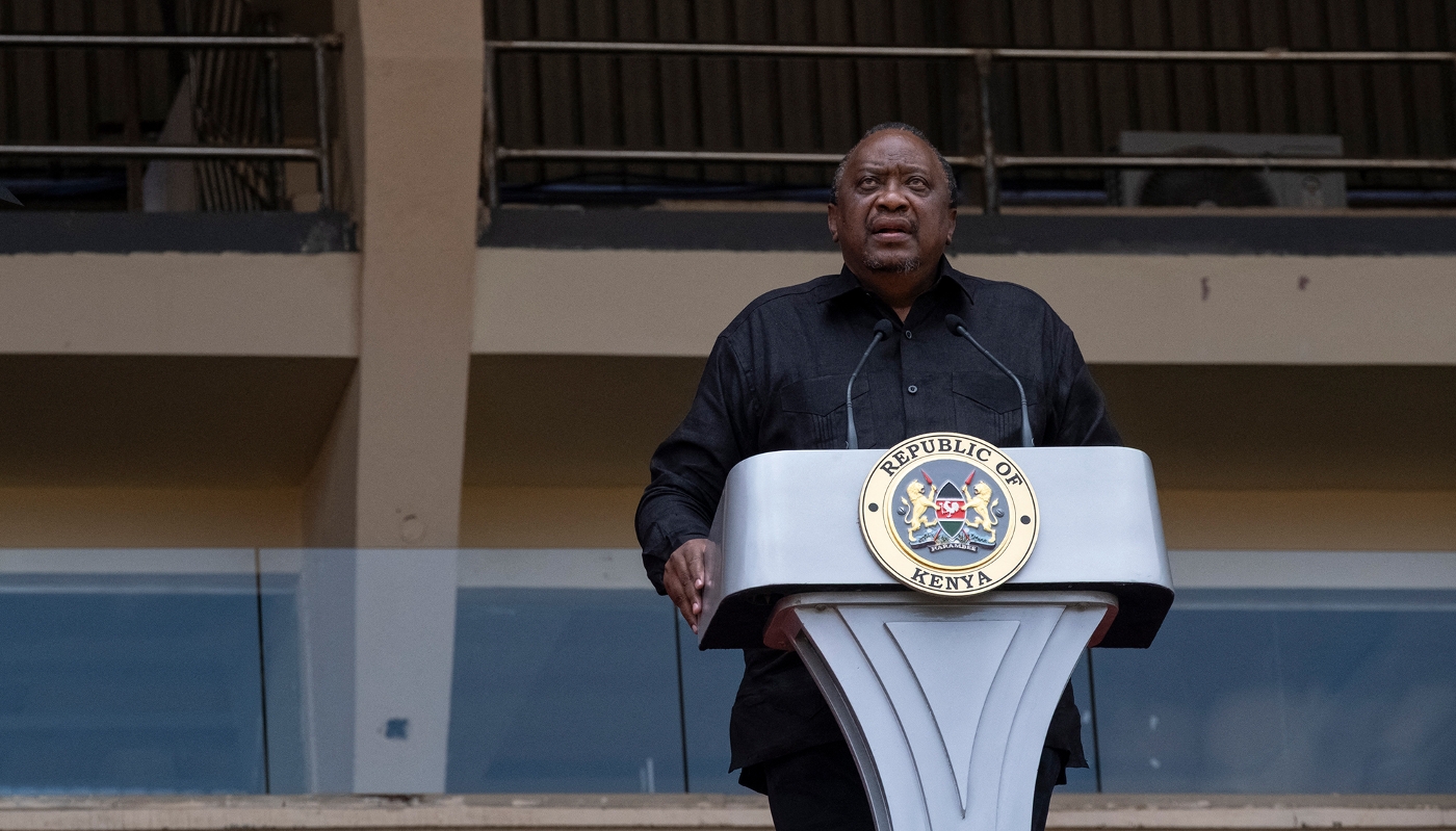 L'ancien président kényan Uhuru Kenyatta aux funérailles nationales de Raila Odinga, à Nairobi, le 17 octobre 2025.