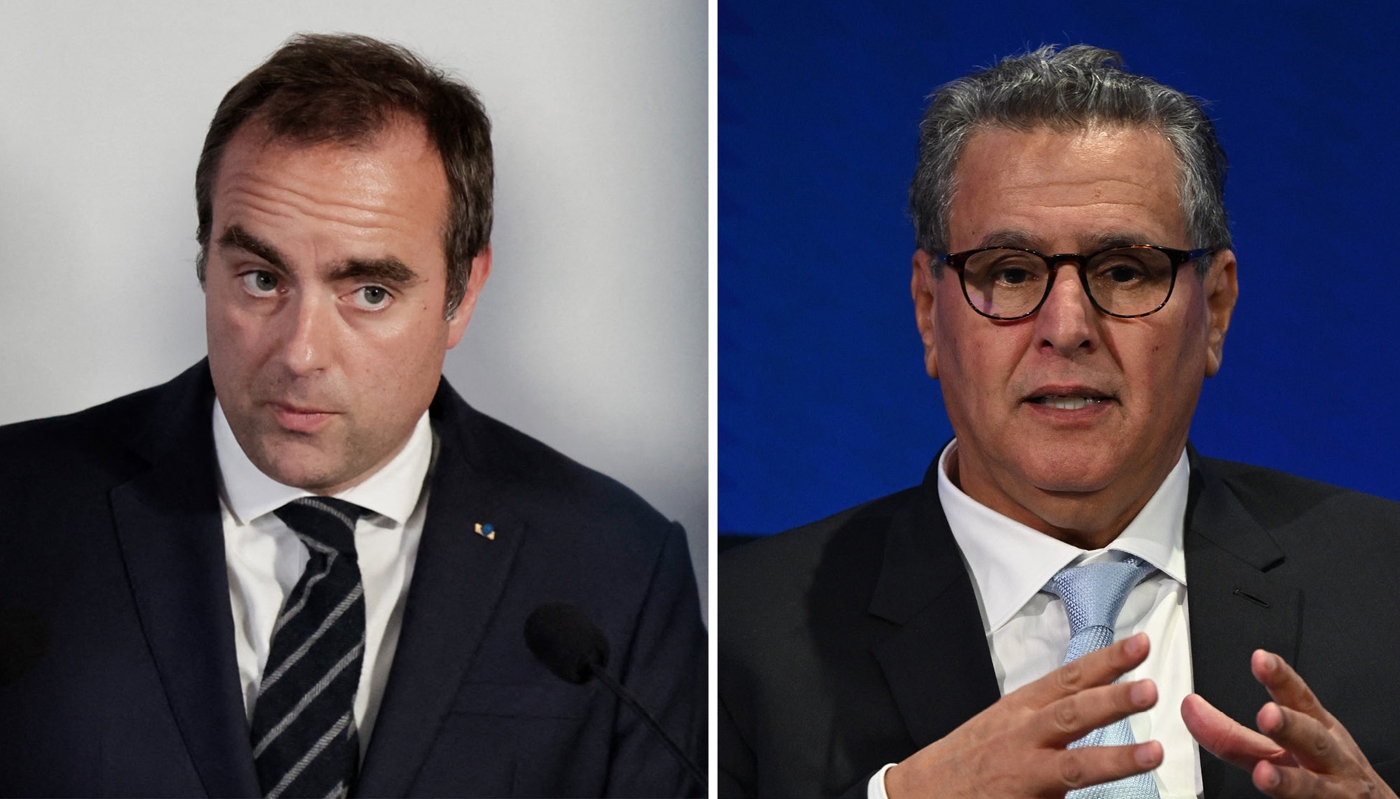 Le chef du gouvernement français, Sébastien Lecornu, et son homologue marocain, Aziz Akhannouch.