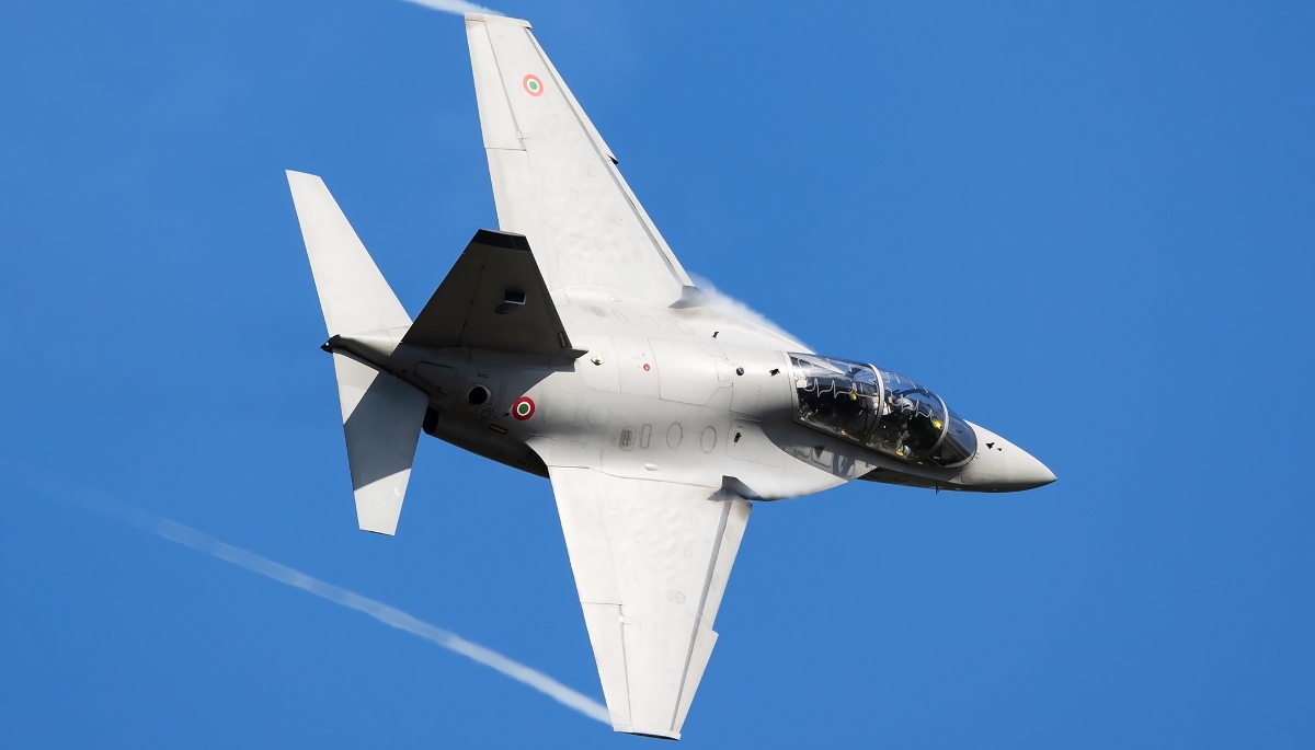 Avion d’entraînement Leonardo M-346 Master, de la Force aérienne italienne.