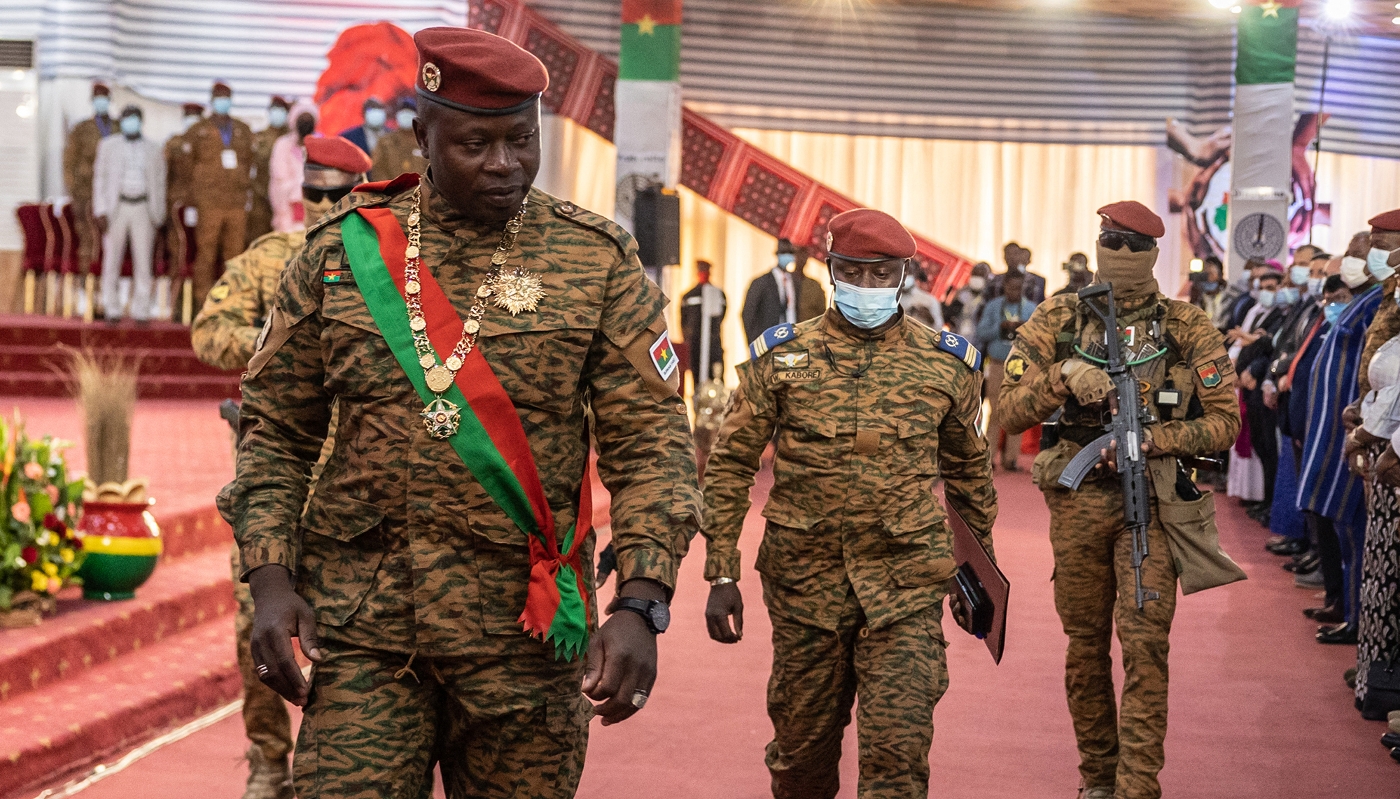 Le lieutenant-colonel Paul-Henri Sandaogo Damiba, à Ouagadougou, le 2 mars 2022.