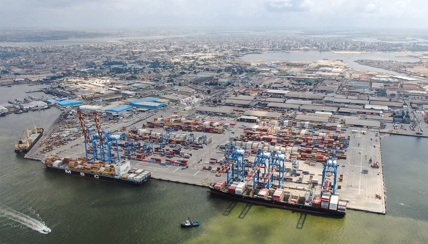Le port d'Abidjan, en Côte d'Ivoire, le 12 janvier 2024.