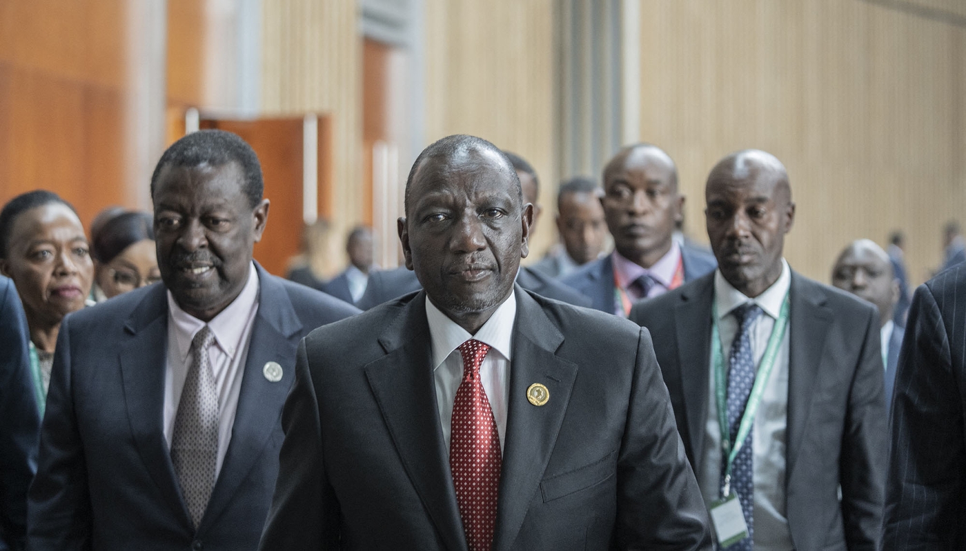Le président kényan William Ruto lors du 38e sommet de l'Union africaine, à Addis-Abeba, le 16 février 2025.