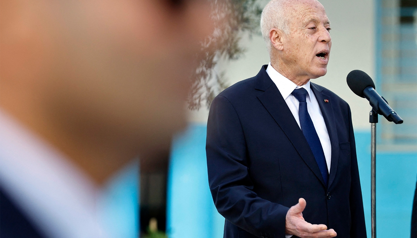 Le président tunisien Kaïs Saïed à Tunis, le 24 décembre 2023.