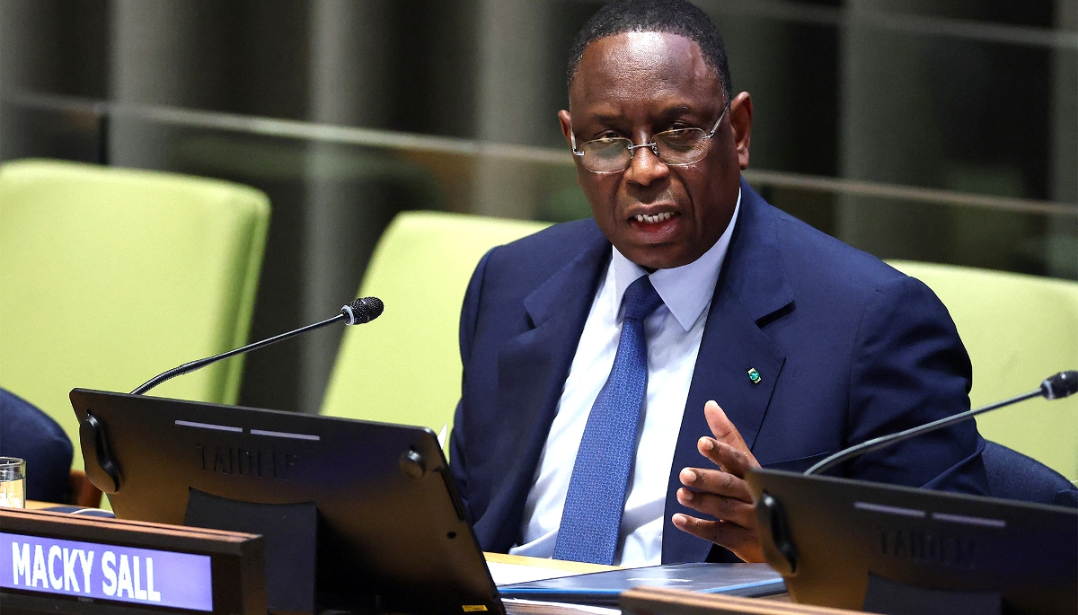 L'ancien président sénégalais Macky Sall au siège de l'ONU, à New York, le 22 avril 2026. 