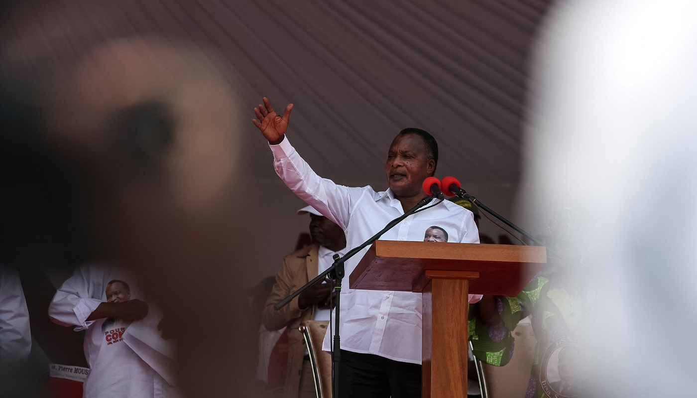 Le président congolais, Denis Sassou-Nguesso, à Brazzaville, le 13 mars 2026.