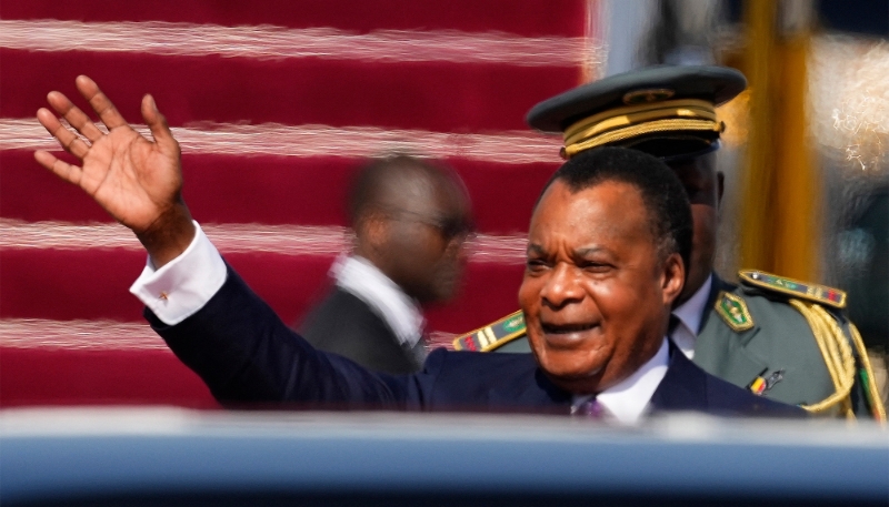 Le président congolais Denis Sassou-Nguesso, le 16 octobre 2023, à Pékin.