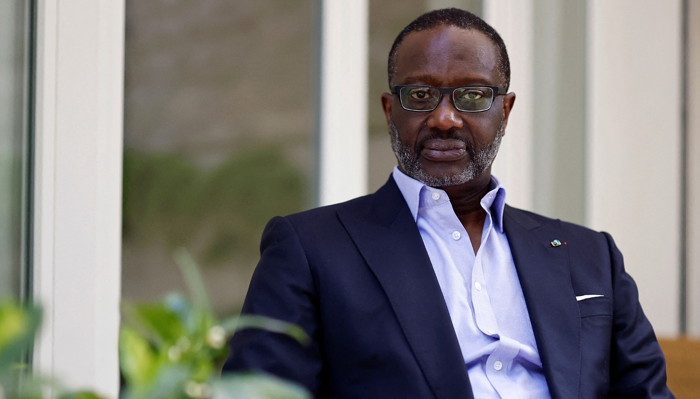 Tidjane Thiam, président du Parti démocratique de Côte d'Ivoire, à Paris, en France, en avril 2025.