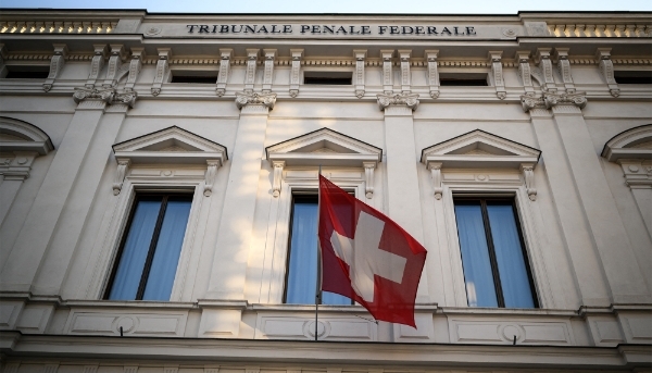 Le Tribunal pénal fédéral suisse à Bellinzone, dans le sud de la Suisse, le 7 mars 2022.