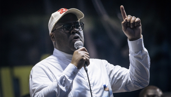 Le président sortant Félix Tshisekedi à Goma, capitale de la province du Nord-Kivu, dans l'est de la République démocratique du Congo, le 10 décembre 2023. 