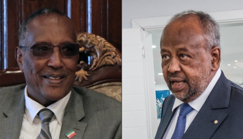 Muse Bihi, à la tête du Somaliland, et Ismaïl Omar Guelleh, président de Djibouti.
