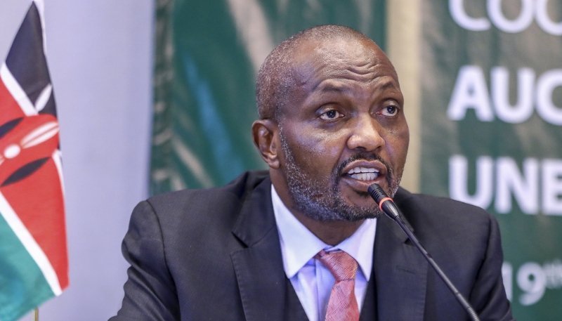 L'ancien ministre kényan de la fonction publique, Moses Kuria, à Nairobi, le 19 janvier 2023.