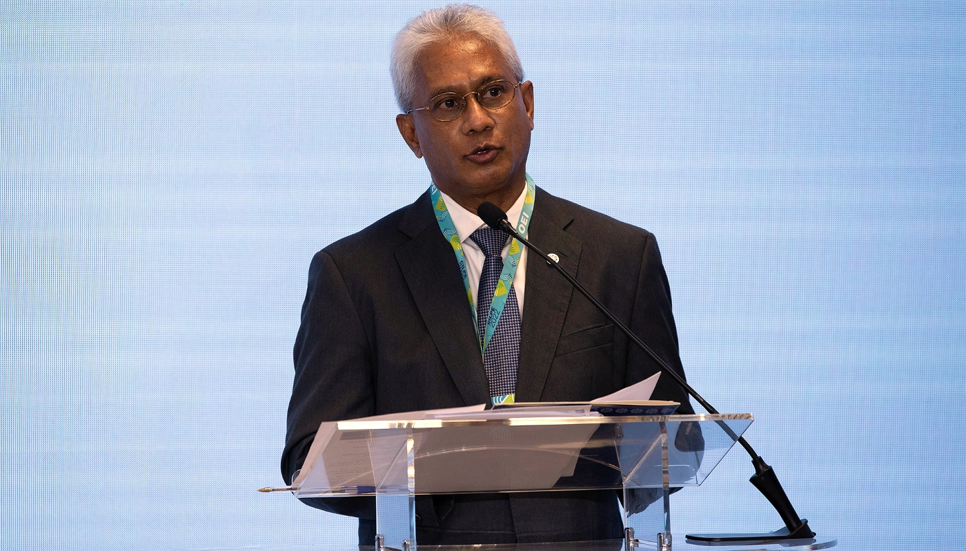 Le secrétaire exécutif de la Communauté des pays de langue portugaise (CPLP), Zacarias da Costa, à Brasilia, le 16 février 2024.