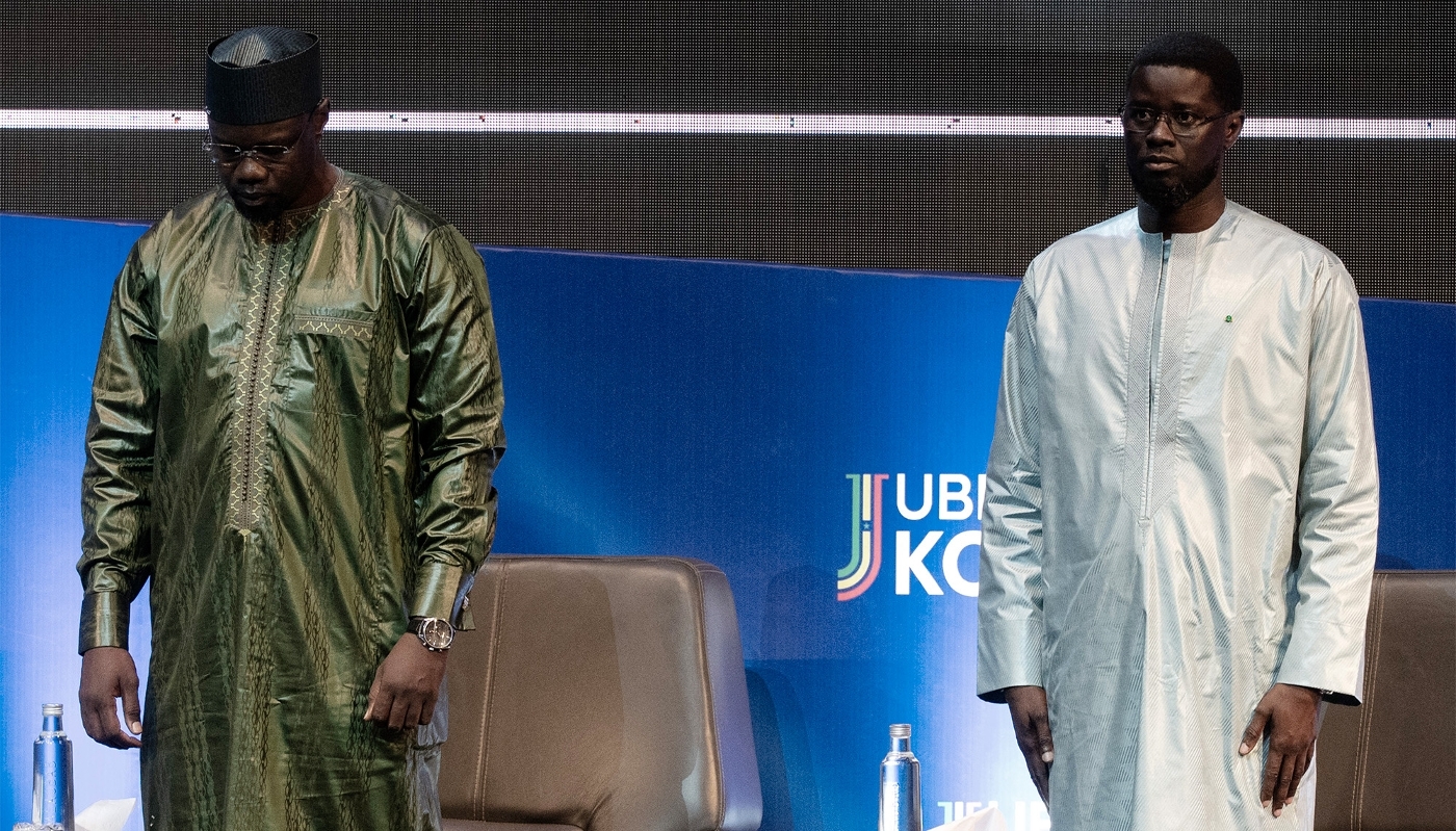 Le premier ministre sénégalais, Ousmane Sonko, et le président, Bassirou Diomaye Faye, à Dakar, le 1er août 2025.