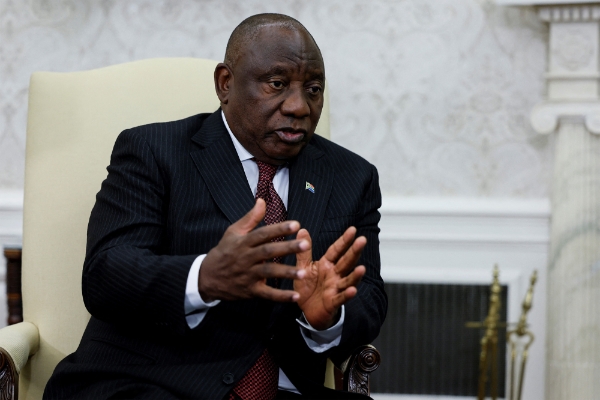 Le président sud-africain Cyril Ramaphosa à la Maison blanche, à Washington, le 16 septembre.